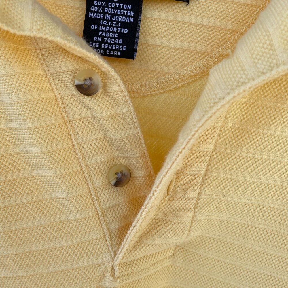 Consensus Sportswear Mens Yellow 3 Button Collared Short Sleeve Polo Size XL - Picture 5 of 8